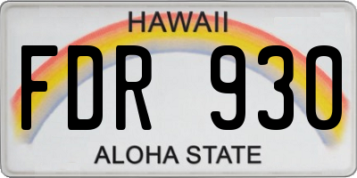 HI license plate FDR930