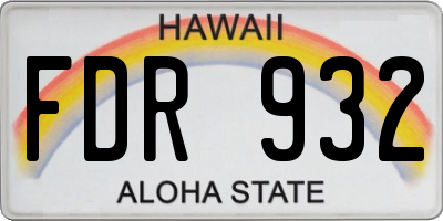HI license plate FDR932