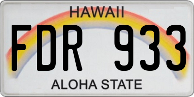 HI license plate FDR933