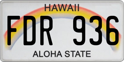HI license plate FDR936