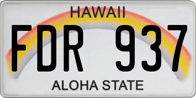 HI license plate FDR937
