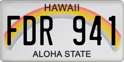 HI license plate FDR941