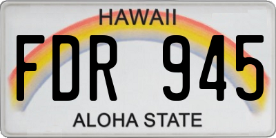 HI license plate FDR945