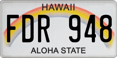 HI license plate FDR948