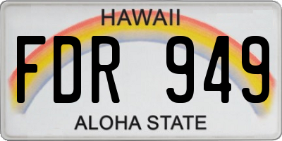 HI license plate FDR949