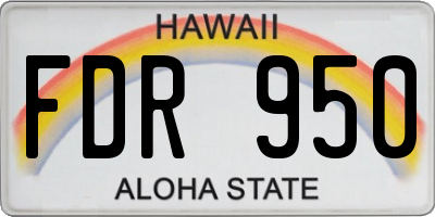 HI license plate FDR950