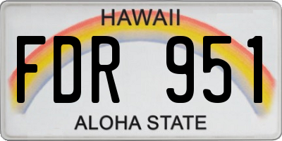 HI license plate FDR951