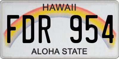 HI license plate FDR954