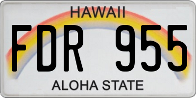 HI license plate FDR955
