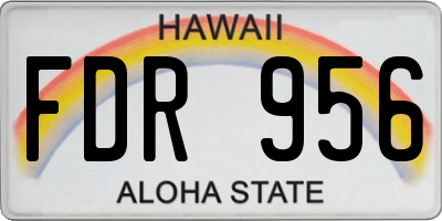 HI license plate FDR956