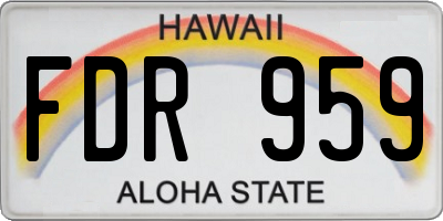 HI license plate FDR959