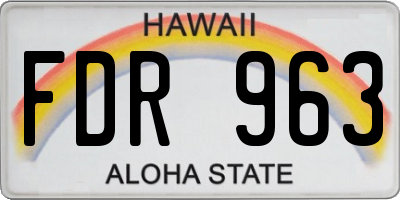 HI license plate FDR963
