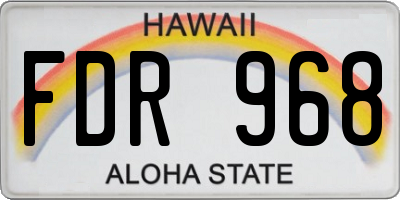 HI license plate FDR968