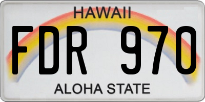 HI license plate FDR970