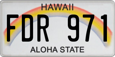 HI license plate FDR971