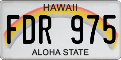 HI license plate FDR975