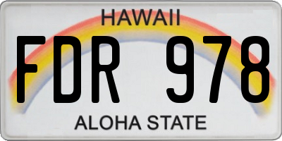 HI license plate FDR978