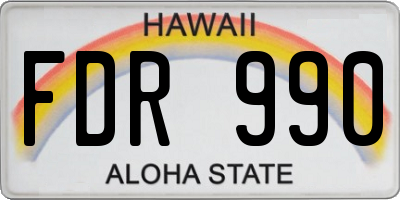 HI license plate FDR990