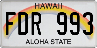 HI license plate FDR993