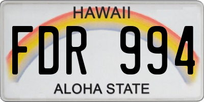 HI license plate FDR994