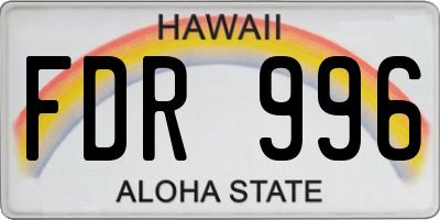 HI license plate FDR996