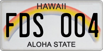 HI license plate FDS004