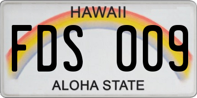 HI license plate FDS009