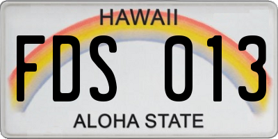 HI license plate FDS013