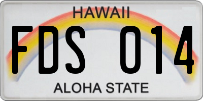 HI license plate FDS014