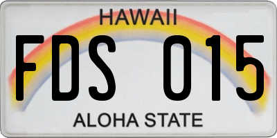 HI license plate FDS015