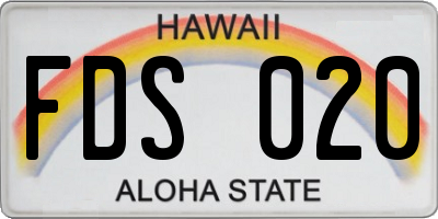 HI license plate FDS020