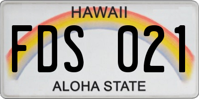 HI license plate FDS021