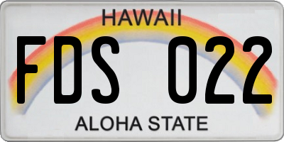 HI license plate FDS022