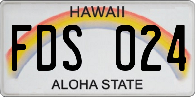HI license plate FDS024