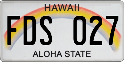 HI license plate FDS027