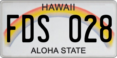 HI license plate FDS028