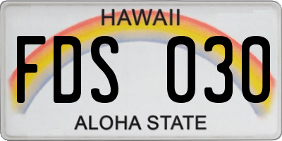 HI license plate FDS030