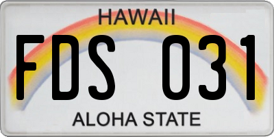 HI license plate FDS031