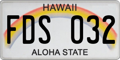 HI license plate FDS032