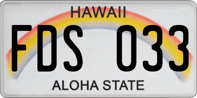 HI license plate FDS033
