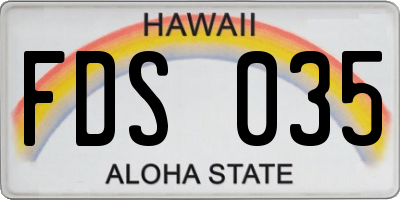 HI license plate FDS035