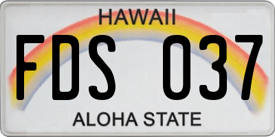 HI license plate FDS037