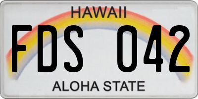 HI license plate FDS042