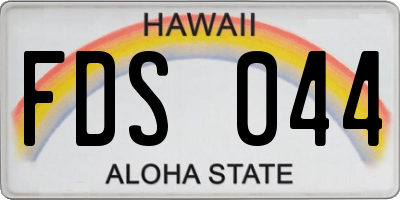 HI license plate FDS044