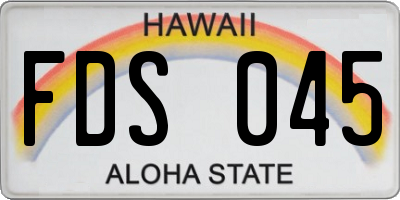 HI license plate FDS045