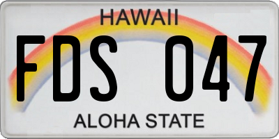 HI license plate FDS047