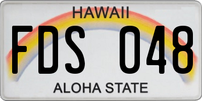 HI license plate FDS048