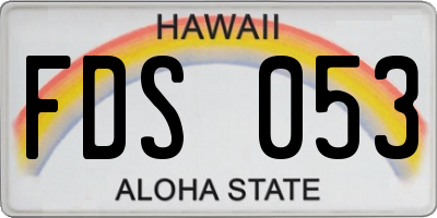 HI license plate FDS053