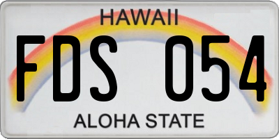 HI license plate FDS054