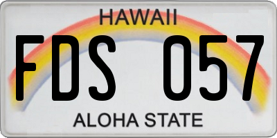 HI license plate FDS057